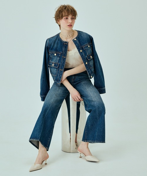 EIMY ISTOIRE（エイミーイストワール）の「ビットデニムパンツ（デニムパンツ・レディース・ブルー/インディゴブルー・24inch/23inch）」の19枚目の写真