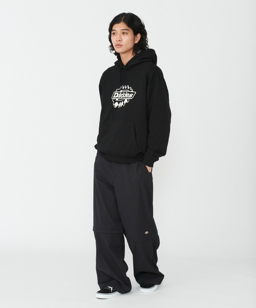 Dickies(ディッキーズ)の「Dickies/ディッキーズ フレンチ テリー アイアンデールフーディー/フード付きパーカー/ロゴパーカー(パーカー・メンズ・ホワイト/ブラック・SMALL/MEDIUM/LARGE/X-LARGE)」の4枚目の写真