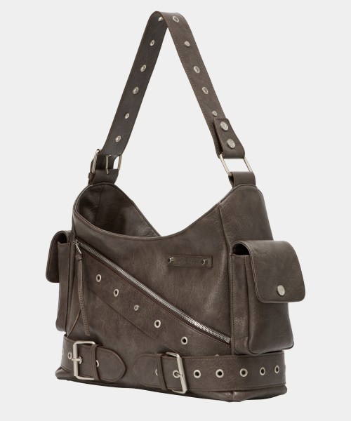ETRE AU SOMMET（エトレオソメ）の「Strap Belt Eyelet Cross Big Bag (Brown)（ショルダーバッグ・レディース・その他・FREE）」の12枚目の写真