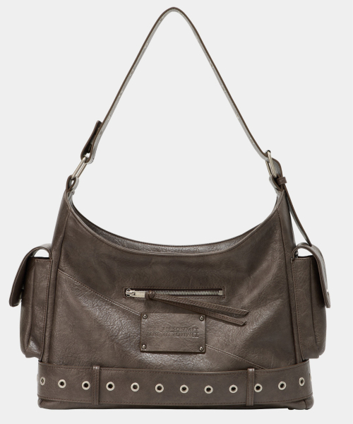 ETRE AU SOMMET（エトレオソメ）の「Strap Belt Eyelet Cross Big Bag (Brown)（ショルダーバッグ・レディース・その他・FREE）」の2枚目の写真