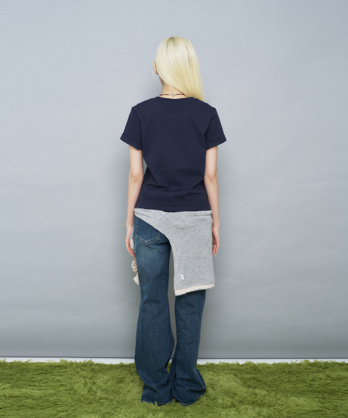 SEW-B（ソービー）の「4our eye セミクロップ半袖Tシャツ [ネイビー]（Tシャツ/カットソー・レディース・その他・FREE）」の4枚目の写真