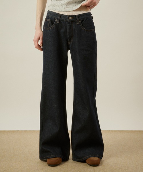 Low-rise wide-leg pants/ローライズワイドレッグパンツ（デニムパンツ