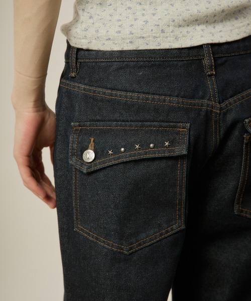 hazyl(ヘイジル)の「Low-rise wide-leg pants/ローライズワイドレッグパンツ(デニムパンツ・レディース・ベージュ/インディゴブルー・MEDIUM/SMALL)」の18枚目の写真