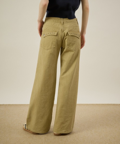 hazyl(ヘイジル)の「Low-rise wide-leg pants/ローライズワイドレッグパンツ(デニムパンツ・レディース・ベージュ/インディゴブルー・MEDIUM/SMALL)」の21枚目の写真