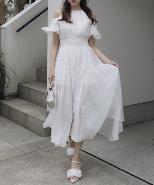 2WAYホルターネックロンパース 春服 夏服（ワンピース）｜rienda
