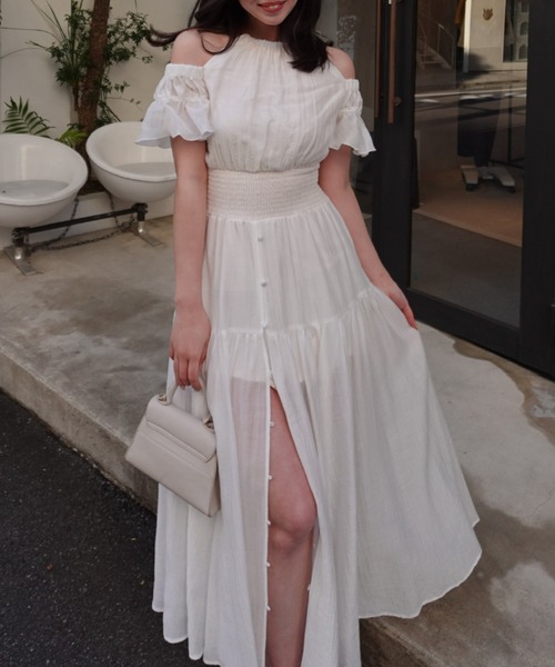 2WAYホルターネックロンパース 春服 夏服（ワンピース）｜rienda