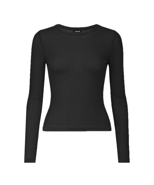 RANDOMOFF（ランダムオフ）の「SLIP SHEER WAVE LONGSLEEVE [BLACK]（Tシャツ/カットソー・レディース・ブラック・ONE SIZE）」の6枚目の写真