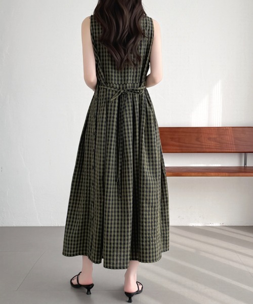 ABITOKYO(アビトーキョー)の「サイドボタンギンガムチェックワンピース(ワンピース・レディース・カーキ/ブラック・M/L)」の18枚目の写真