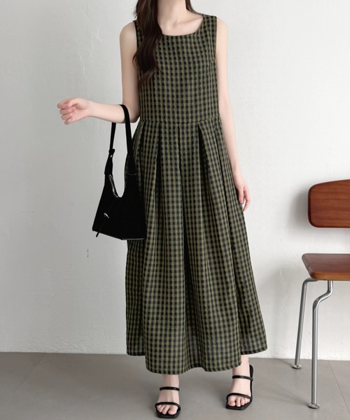 ABITOKYO(アビトーキョー)の「サイドボタンギンガムチェックワンピース(ワンピース・レディース・カーキ/ブラック・M/L)」の20枚目の写真