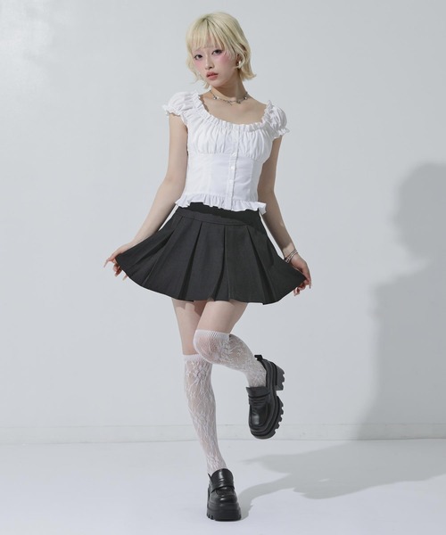ANAP(アナップ)の「タックミニ スカート(スカート・レディース・ブラック/グレー/ベージュ・F)」の10枚目の写真