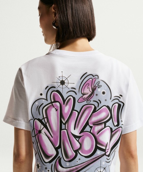 NIKE（ナイキ）の「ナイキ NIKE ナイキ   NSW CLSC BF ARBRSH BTTR T（Tシャツ/カットソー・レディース・ベビーピンク/ホワイト・S/M/L/XL）」の9枚目の写真