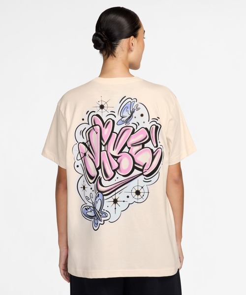 NIKE（ナイキ）の「ナイキ NIKE ナイキ   NSW CLSC BF ARBRSH BTTR T（Tシャツ/カットソー・レディース・ベビーピンク/ホワイト・S/M/L/XL）」の3枚目の写真