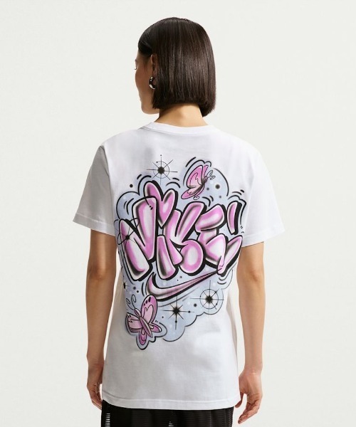 NIKE（ナイキ）の「ナイキ NIKE ナイキ   NSW CLSC BF ARBRSH BTTR T（Tシャツ/カットソー・レディース・ベビーピンク/ホワイト・S/M/L/XL）」の5枚目の写真