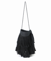 フリンジ巾着バッグ