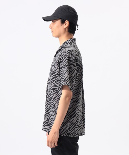 BEAMS GOLF(ビームスゴルフ)の「ORANGE LABEL / ゼブラ柄 フルオープン シャツ(ポロシャツ・メンズ・グリーン/ブラック・M/XL/L)」の7枚目の写真