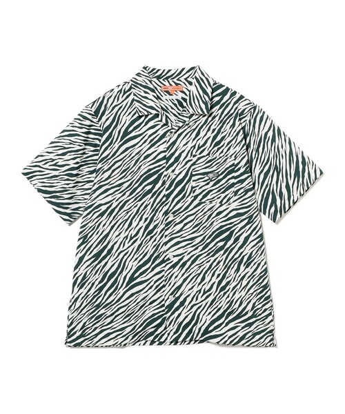 BEAMS GOLF(ビームスゴルフ)の「ORANGE LABEL / ゼブラ柄 フルオープン シャツ(ポロシャツ・メンズ・グリーン/ブラック・M/XL/L)」の18枚目の写真