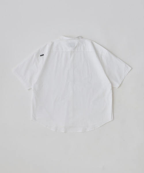 ADAM PATEK(アダムパテック)の「ADAMPATEK/ap embroidery stand collar shirt/タイプライタースタンド半袖ルーズシャツ(AP2615032)(シャツ/ブラウス・レディース・グレー/ダークグレー/ホワイト・1/2)」の6枚目の写真