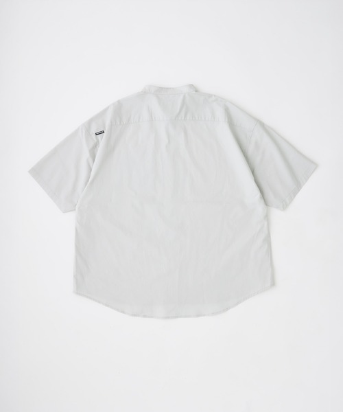 ADAM PATEK(アダムパテック)の「ADAMPATEK/ap embroidery stand collar shirt/タイプライタースタンド半袖ルーズシャツ(AP2615032)(シャツ/ブラウス・レディース・グレー/ダークグレー/ホワイト・1/2)」の9枚目の写真