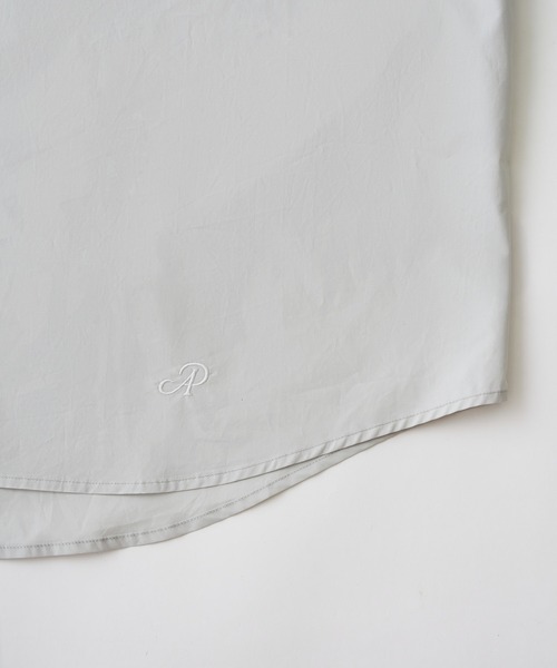 ADAM PATEK(アダムパテック)の「ADAMPATEK/ap embroidery stand collar shirt/タイプライタースタンド半袖ルーズシャツ(AP2615032)(シャツ/ブラウス・レディース・グレー/ダークグレー/ホワイト・1/2)」の13枚目の写真