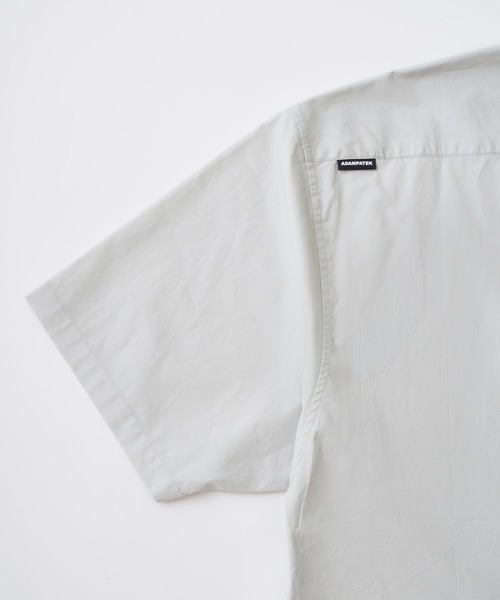 ADAM PATEK(アダムパテック)の「ADAMPATEK/ap embroidery stand collar shirt/タイプライタースタンド半袖ルーズシャツ(AP2615032)(シャツ/ブラウス・レディース・グレー/ダークグレー/ホワイト・1/2)」の16枚目の写真