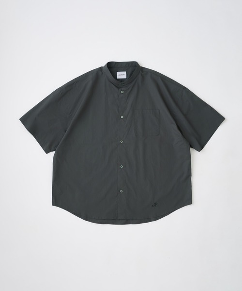 ADAM PATEK(アダムパテック)の「ADAMPATEK/ap embroidery stand collar shirt/タイプライタースタンド半袖ルーズシャツ(AP2615032)(シャツ/ブラウス・レディース・グレー/ダークグレー/ホワイト・1/2)」の11枚目の写真