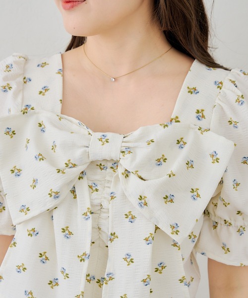 Another Branch olive des olive(アナザーブランチオリーブデオリーブ)の「BIGリボンブラウス(シャツ/ブラウス・レディース・その他11/サックスブルー/ドット/ネイビー・FREE)」の20枚目の写真