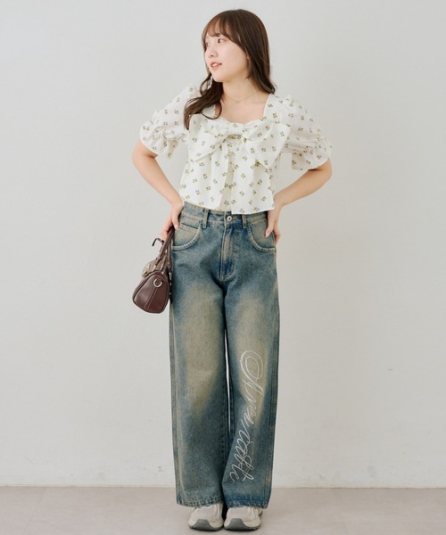 Another Branch olive des olive(アナザーブランチオリーブデオリーブ)の「BIGリボンブラウス(シャツ/ブラウス・レディース・その他11/サックスブルー/ドット/ネイビー・FREE)」の13枚目の写真
