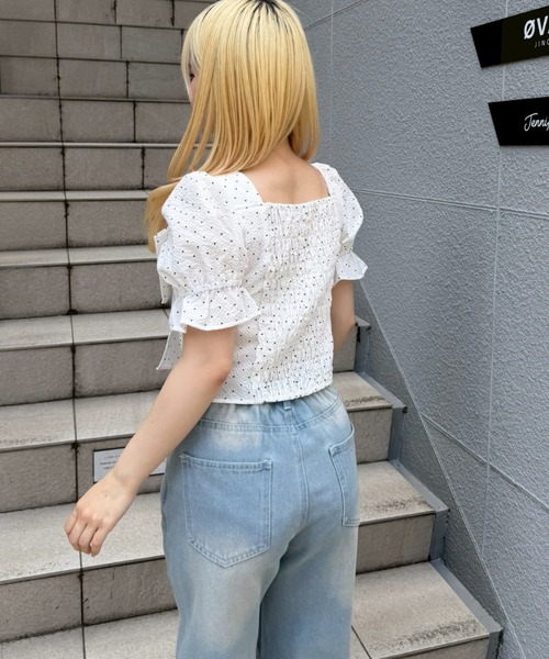 Another Branch olive des olive(アナザーブランチオリーブデオリーブ)の「BIGリボンブラウス(シャツ/ブラウス・レディース・その他11/サックスブルー/ドット/ネイビー・FREE)」の8枚目の写真