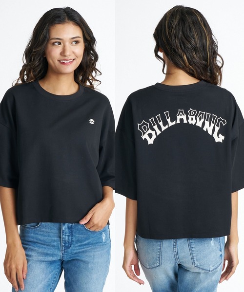 BILLABONG(ビラボン)の「BILLABONG ウィメンズ HORIZON ARCH LOOSE CROPPED COOL TEE Tシャツ 【2026年夏モデル】(Tシャツ/カットソー・レディース・ホワイト/ブラック系その他/グリーン系その他/パープル系その他/オレンジ系その他・MEDIUM)」の1枚目の写真