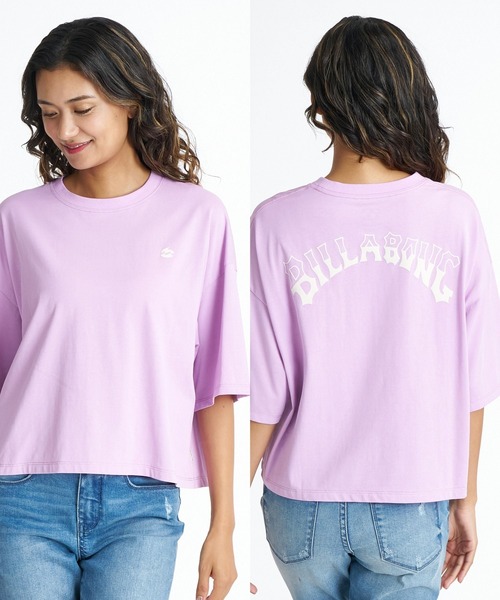 BILLABONG(ビラボン)の「BILLABONG ウィメンズ HORIZON ARCH LOOSE CROPPED COOL TEE Tシャツ 【2026年夏モデル】(Tシャツ/カットソー・レディース・ホワイト/ブラック系その他/グリーン系その他/パープル系その他/オレンジ系その他・MEDIUM)」の4枚目の写真