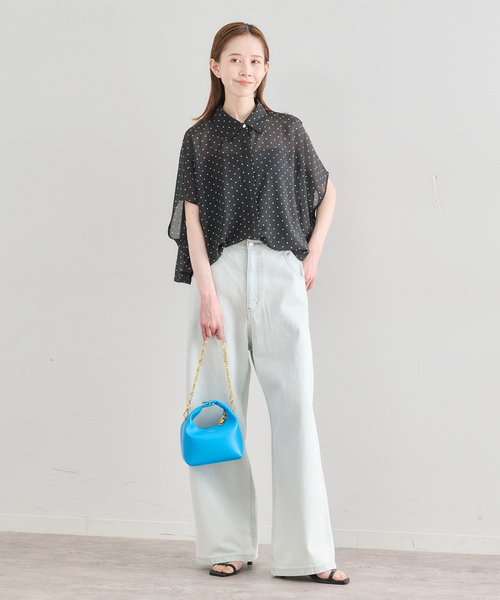 U by SPICK&SPAN(ユーバイスピックアンドスパン)の「《WEB限定 / 追加》襟つきドットブラウス(シャツ/ブラウス・レディース・ブラック・FREE)」の2枚目の写真