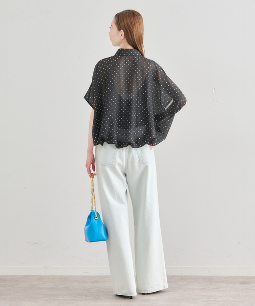 U by SPICK&SPAN(ユーバイスピックアンドスパン)の「《WEB限定 / 追加》襟つきドットブラウス(シャツ/ブラウス・レディース・ブラック・FREE)」の4枚目の写真
