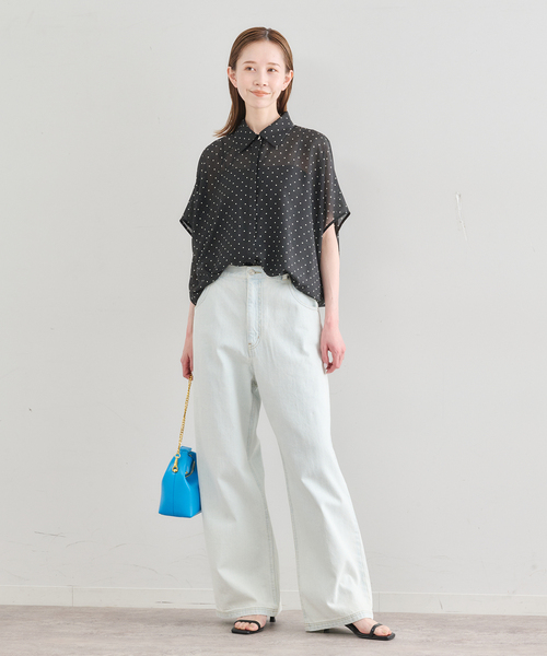 U by SPICK&SPAN(ユーバイスピックアンドスパン)の「《WEB限定 / 追加》襟つきドットブラウス(シャツ/ブラウス・レディース・ブラック・FREE)」の5枚目の写真
