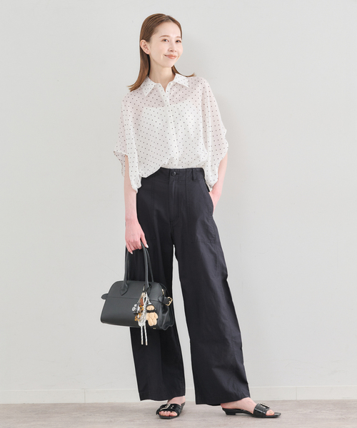 U by SPICK&SPAN(ユーバイスピックアンドスパン)の「《WEB限定 / 追加》襟つきドットブラウス(シャツ/ブラウス・レディース・ブラック・FREE)」の11枚目の写真