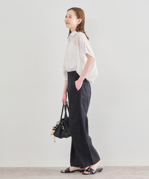 U by SPICK&SPAN(ユーバイスピックアンドスパン)の「《WEB限定 / 追加》襟つきドットブラウス(シャツ/ブラウス・レディース・ブラック・FREE)」の14枚目の写真