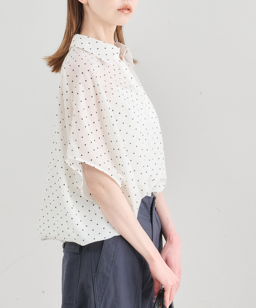 U by SPICK&SPAN(ユーバイスピックアンドスパン)の「《WEB限定 / 追加》襟つきドットブラウス(シャツ/ブラウス・レディース・ブラック・FREE)」の16枚目の写真