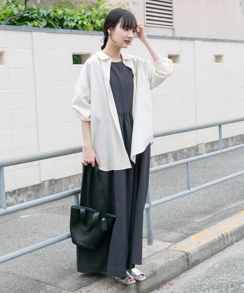 ITEMS URBANRESEARCH(アイテムズ アーバンリサーチ)の「REFINED LINEN 2WAYシャツ(シャツ/ブラウス・レディース・ブラウン/ブルー/オフホワイト・FREE)」の7枚目の写真