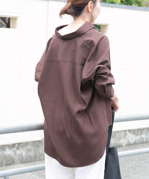 ITEMS URBANRESEARCH(アイテムズ アーバンリサーチ)の「REFINED LINEN 2WAYシャツ(シャツ/ブラウス・レディース・ブラウン/ブルー/オフホワイト・FREE)」の13枚目の写真
