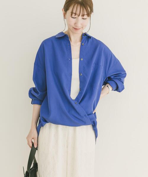 ITEMS URBANRESEARCH(アイテムズ アーバンリサーチ)の「REFINED LINEN 2WAYシャツ(シャツ/ブラウス・レディース・ブラウン/ブルー/オフホワイト・FREE)」の21枚目の写真