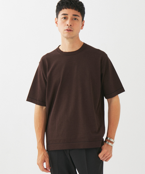 EDIFICE(エディフィス)の「マイクロ ボーダー ニット Tシャツ(ニット/セーター・メンズ・ライトグレー/ブラック・SMALL/MEDIUM/LARGE)」の20枚目の写真