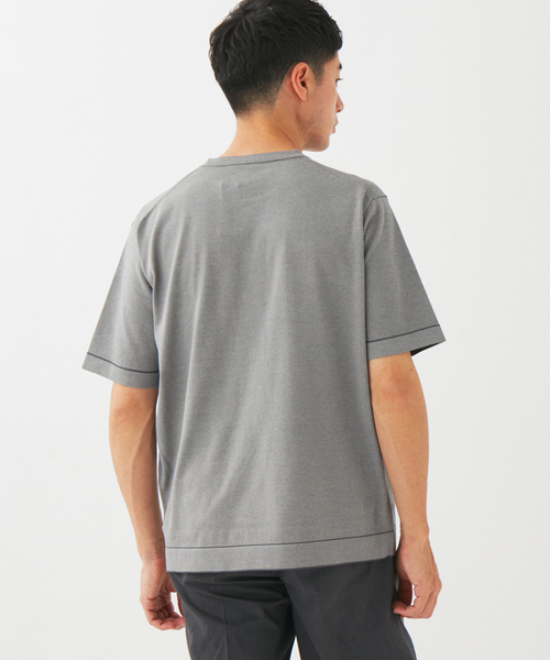 EDIFICE(エディフィス)の「マイクロ ボーダー ニット Tシャツ(ニット/セーター・メンズ・ライトグレー/ブラック・SMALL/MEDIUM/LARGE)」の6枚目の写真