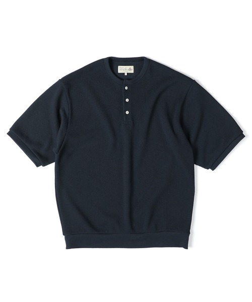 The DUFFER of ST.GEORGE(ザダファーオブセントジョージ)の「「AIR FLEX」HEAVY KANOKO RELAX FIT HENLEY-NECK TEE :セットアップ対応 機能素材「エアフレックス」鹿の子Tシャツ(Tシャツ/カットソー・メンズ・ブラック/ホワイト/ネイビー・X-LARGE/LARGE/MEDIUM/SMALL)」の14枚目の写真