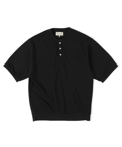 The DUFFER of ST.GEORGE(ザダファーオブセントジョージ)の「「AIR FLEX」HEAVY KANOKO RELAX FIT HENLEY-NECK TEE :セットアップ対応 機能素材「エアフレックス」鹿の子Tシャツ(Tシャツ/カットソー・メンズ・ブラック/ホワイト/ネイビー・X-LARGE/LARGE/MEDIUM/SMALL)」の13枚目の写真