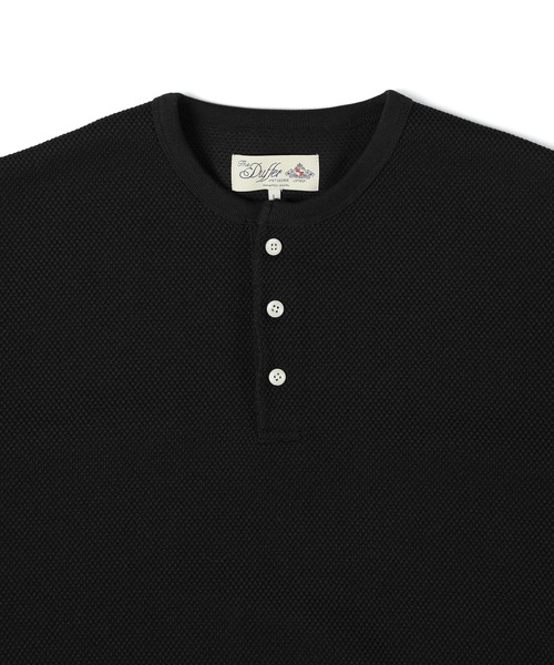 The DUFFER of ST.GEORGE(ザダファーオブセントジョージ)の「「AIR FLEX」HEAVY KANOKO RELAX FIT HENLEY-NECK TEE :セットアップ対応 機能素材「エアフレックス」鹿の子Tシャツ(Tシャツ/カットソー・メンズ・ブラック/ホワイト/ネイビー・X-LARGE/LARGE/MEDIUM/SMALL)」の16枚目の写真
