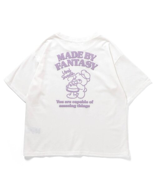 algy（アルジー）の「バックベアイラスト半袖Tシャツ（Tシャツ/カットソー・キッズ・ミント/チャコール/オフホワイト・150/140/130/160）」の2枚目の写真