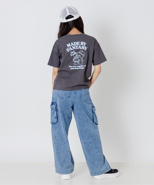algy（アルジー）の「バックベアイラスト半袖Tシャツ（Tシャツ/カットソー・キッズ・ミント/チャコール/オフホワイト・150/140/130/160）」の5枚目の写真