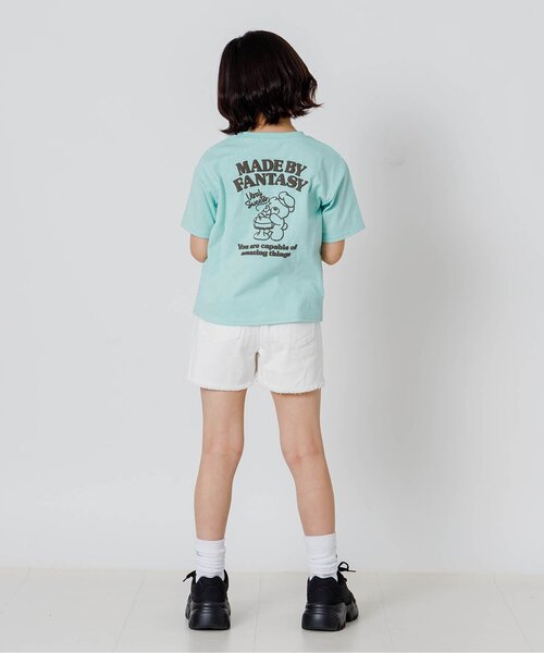 algy（アルジー）の「バックベアイラスト半袖Tシャツ（Tシャツ/カットソー・キッズ・ミント/チャコール/オフホワイト・150/140/130/160）」の7枚目の写真