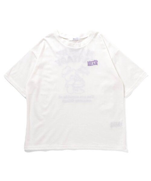 algy（アルジー）の「バックベアイラスト半袖Tシャツ（Tシャツ/カットソー・キッズ・ミント/チャコール/オフホワイト・150/140/130/160）」の12枚目の写真