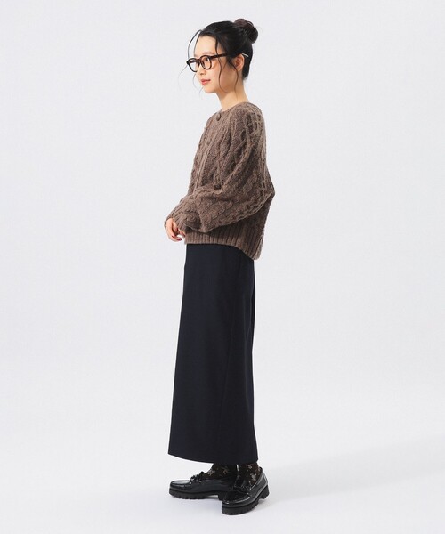 BEAMS BOY(ビームスボーイ)の「カラーネップ アラン カーディガン(ニット/セーター・レディース・レッド/ブラウン/ネイビー・ONE SIZE)」の5枚目の写真