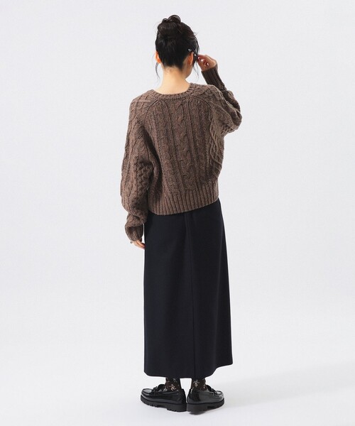 BEAMS BOY(ビームスボーイ)の「カラーネップ アラン カーディガン(ニット/セーター・レディース・レッド/ブラウン/ネイビー・ONE SIZE)」の6枚目の写真